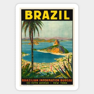 Brazil Vintage Travel Poster 1940 Sticker